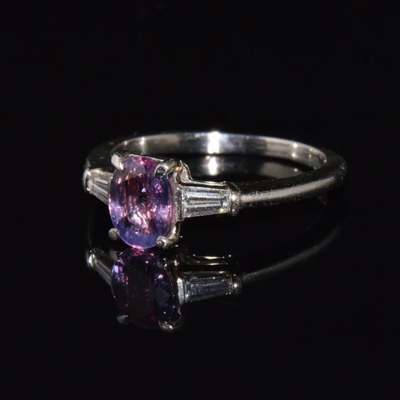 TIFFANY & CO. GIA CERTIFIED NATURAL 1.36CTS DIAMOND SAPPHIRE PLATINUM RING - Picture 10 of 15